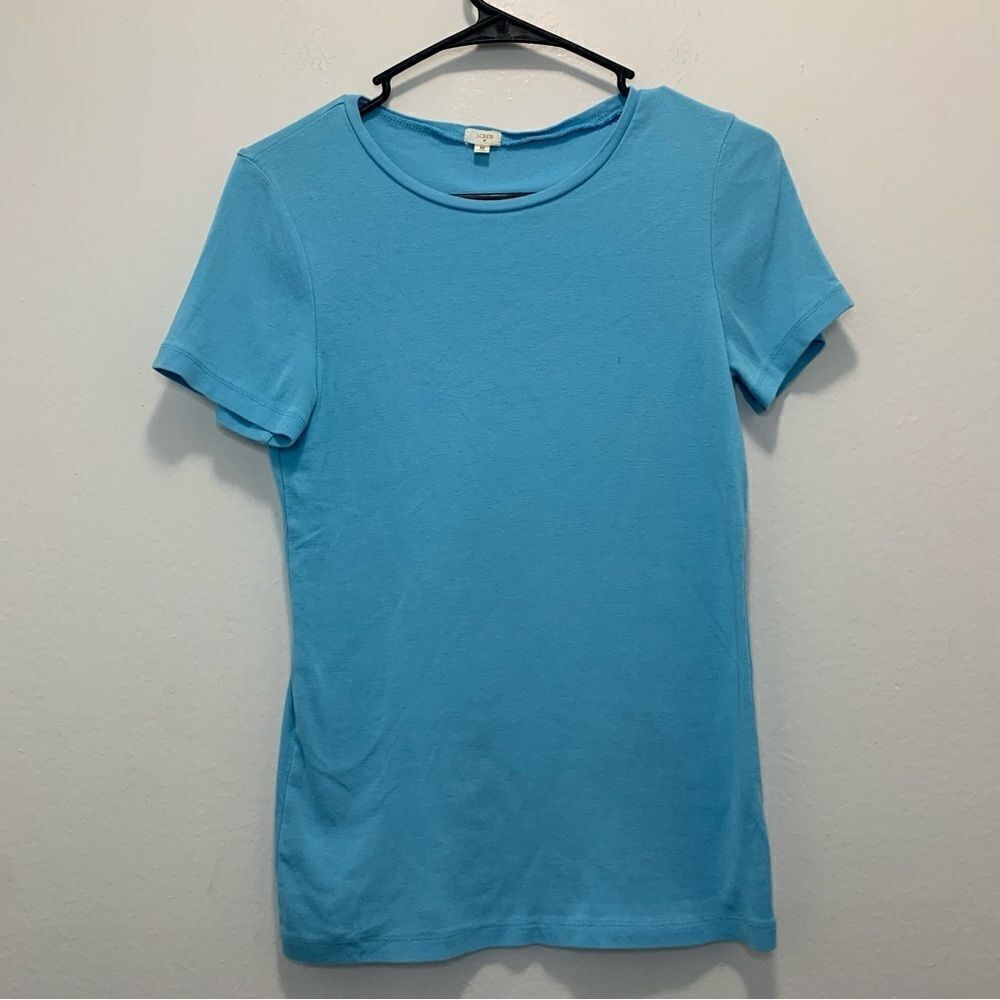 J Crew Factory Light Blue Cotton Tee Size Medium
